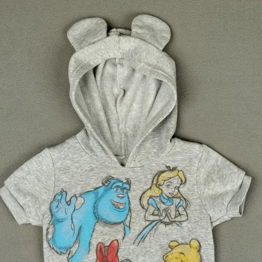 Disney 100 Years Hoodie Dress Girls 6 Blue Tulle Minnie Pooh Sulley Princess EC